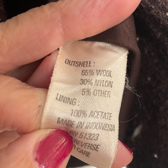 Chaus Women's Dark Brown Tweed wool chocolate brown jacket size 16 - Picture 4 of 6